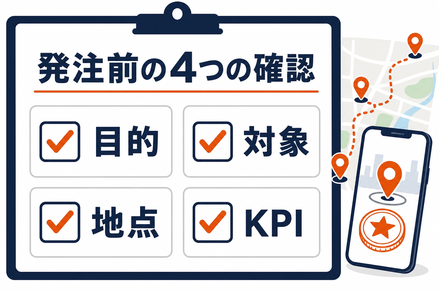 ARスタンプラリー発注前に目的、対象、地点、KPIを確認する4項目チェックリスト