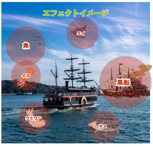浮世絵の世界に入るAR案の効果イメージ